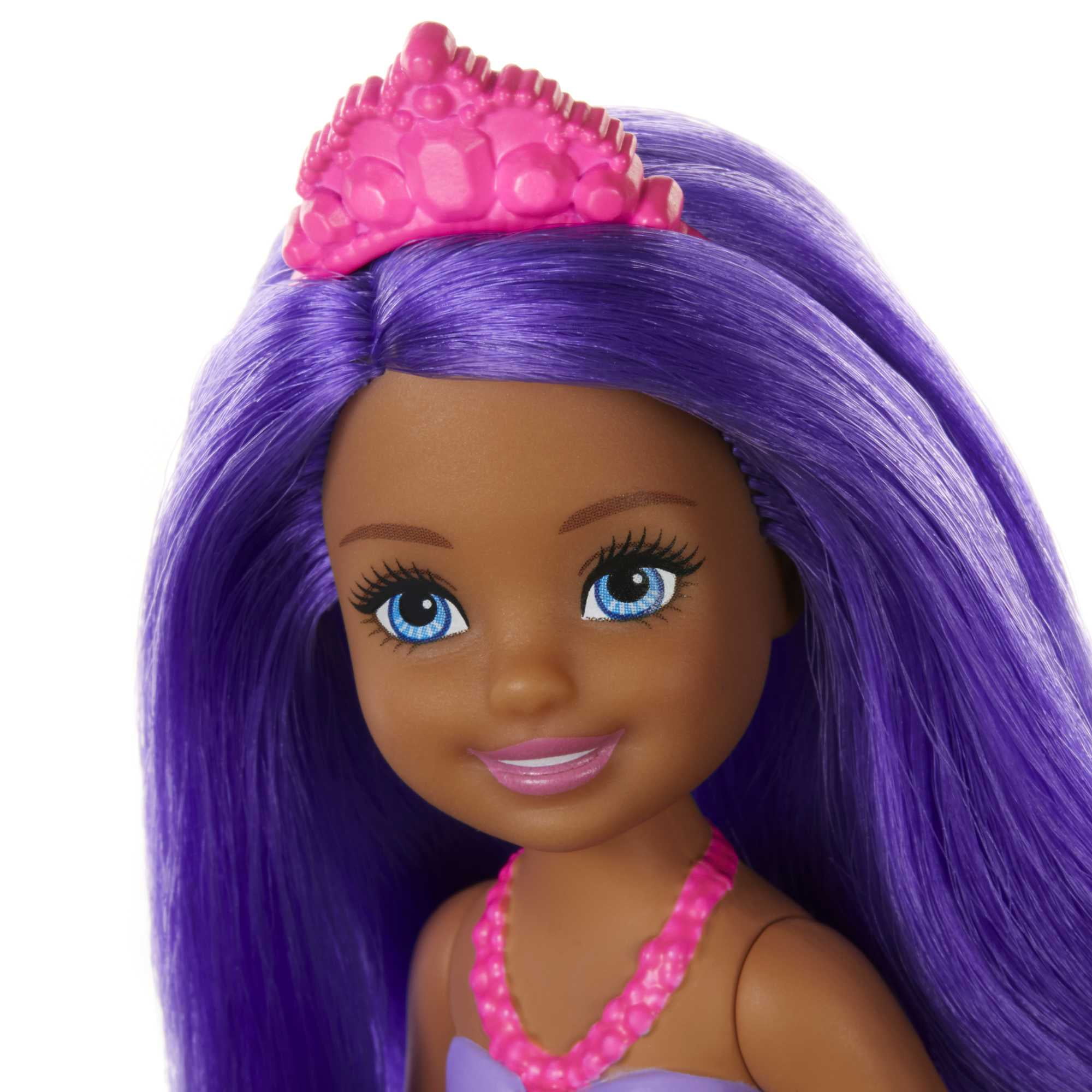 Barbie Dreamtopia Chelsea Mermaid Small Doll with Purple Hair & Tail, Tiara Accessory (6.5 inch)