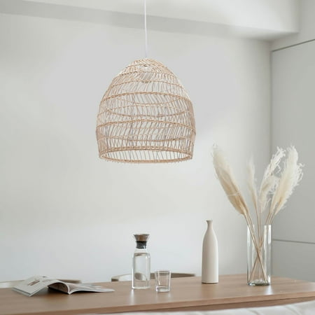 

Miumaeov Bamboo Woven Ceiling Lamp Creative Pendant Lighting Rustic Wicker Hanging Light Fixture for Dining Room Living Room Restaurant Farmhouse E27