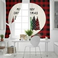 thumbnail image 5 of Fsddascl Christmas Tree Blackout Curtains for Bedroom/Living Room, Thermal Insulated Kitchen Curtains, Green Xmas Tree Red Black Plaid Grommet Darkening Window Treatment Drapes 42"x84"x2, 5 of 6