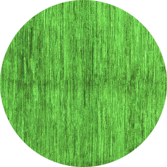 Ahgly Company Indoor Round Abstract Green Contemporary Area Rugs, 3' Round