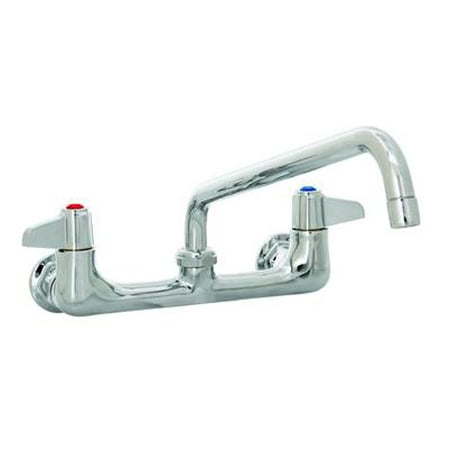T&S Brass - 8'' Wall Mount Faucet, 10'' Swing Nozzle, Lever Handles, 1/2'' Supply Elbow Kit Equip