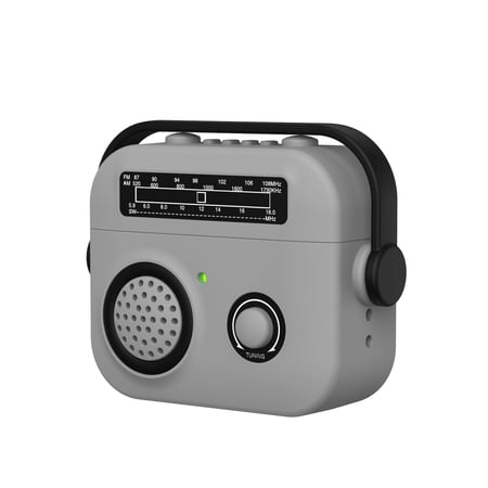 for AirPods 3rd Generation 2021 Case Cover with Swivelling Handle Cute Radio Design with Locking Cap Silicone Rubber Shockproof Protective Cover for AirPods 3rd Gen 2021 LightGray