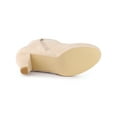 thumbnail image 3 of Unique Bargains Women's Platform Round Toe Chunky Heels Ankle Boots Beige (Size 6.5), 3 of 7