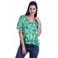 thumbnail image 2 of Moomaya Blouse d'Été Boho à Manches Courtes en Rayonne Imprimée pour Femmes, 2 of 5