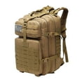 thumbnail image 3 of Mochila táctica militar de 50 litros para senderismo, acampada y deportes al aire libre. Marrón claro, 3 of 9