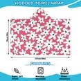 thumbnail image 2 of Red Daisy Flower Green Centers Pattern Hooded Bath Towel，50"x30" for Ages 3 To 12 Kids, Quick Dry Lightweight Soft Microfiber Hood Beach Towel Cover Up for Kids, 2 of 7