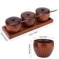 thumbnail image 3 of Wood Seasoning Pot, Sugar Bowl with Lid Retro Spice Jar Kitchen Tool Set for Coffee, Salt, 3 of 7