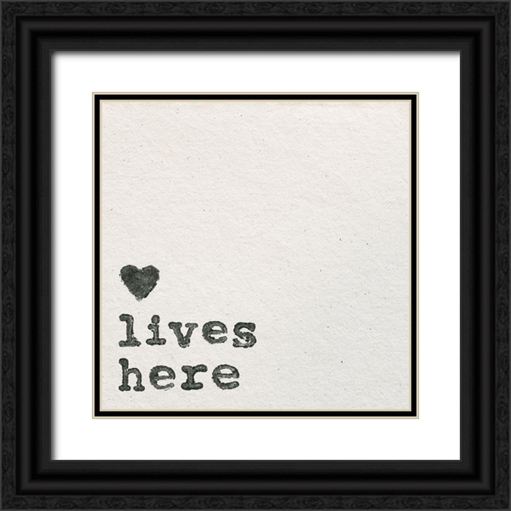 Wild Apple Portfolio 15x15 Black Ornate Wood Framed with Double Matting Museum Art Print Titled - Love Lives Here