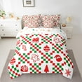 thumbnail image 2 of Castle Fairy Gingerbread Man 7-Piece Twin Bedding Sets for Teenagers,Green Red Bedding Comforter Set,Merry Christmas Breathable Sheet Sets,Super Cozy Room Decor, 2 of 8