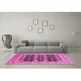 thumbnail image 3 of Ahgly Company Indoor Round Oriental Pink Industrial Area Rugs, 5' Round, 3 of 4