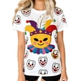 thumbnail image 1 of Camiseta de Manga Corta con Cuello de Tripulación de Impresión de Payaso Casual para Fiesta de Carnaval Verano Diario, 1 of 7