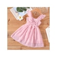 thumbnail image 3 of Franhais Girls Casual Dress, Solid Color Fly Sleeve Dot Texture Bowknot Patchwork Backless Dress, 3 of 8