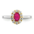 thumbnail image 5 of 14k White Gold Lab Grown Diamond and Created Oval Ruby Fashion Ring Size 7.00 Jewelry for Women, 5 of 8