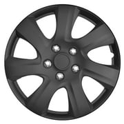 BDK Hubcaps 16 inch Wheel Covers, Set of 4, OEM Style Snap-on, Black