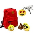 thumbnail image 2 of 8 Emoji Keychain Plush Stuffed Pillow Smiley Emoticon Large 3" Inch Key Ring, 2 of 3