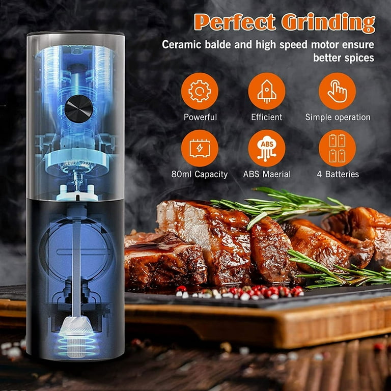 304 Stainless Steel Electric Salt and Pepper Grinder Set Battery