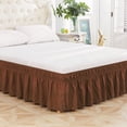 thumbnail image 2 of Bed Skirt with Elastic Wrap Solid Color Soft Fabric Easy Fit for King Queen Full Size Beds Hidden Box Spring Cover Dust Ruffle, 2 of 6
