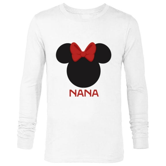 Disney Minnie Mouse Nana Grandma Red Bow Family Mother’s Day - Long Sleeve T-Shirt for Men - Customized-White