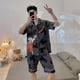 thumbnail image 3 of Conjuntos de pijamas de verano para mujer, pijamas para hombre, pijamas de dibujos animados, pijamas de algodón de manga corta, pijamas Kawaii para mujer, lindos y geniales regalos, 3 of 4