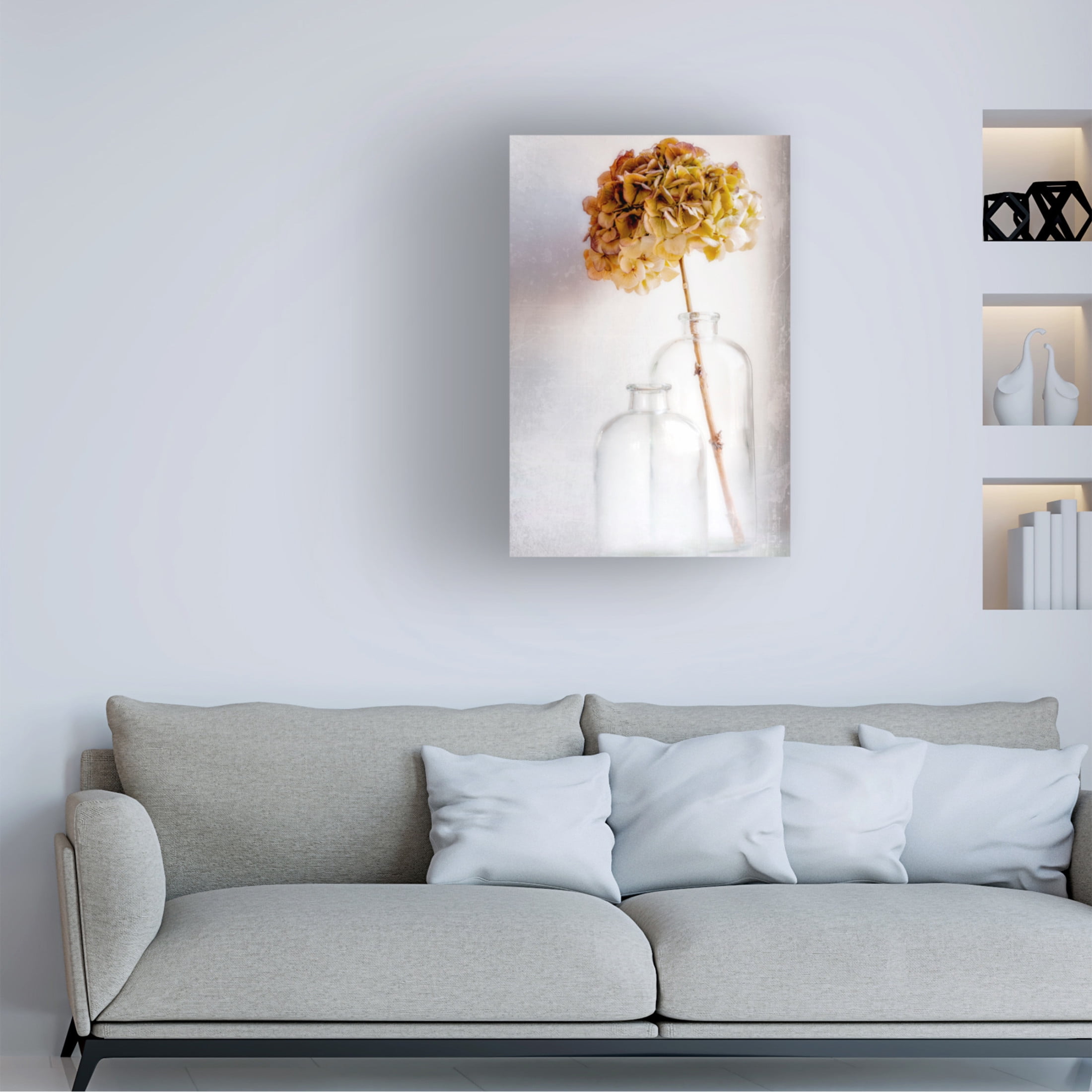 Canvas Wall Art - Blaise Montfort 'Hydrangea' Wall Art for Living Room, Bedroom, or Office Décor by Trademark Fine Art - 12 x 19 Inches