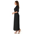 thumbnail image 3 of SR Women's Casual Wrap Floor Length Maxi Dress, 4X, Black, 3 of 5