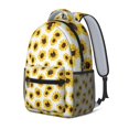 thumbnail image 2 of White Sunflower Backpack for School,Cute School Bag,Schoolbag with Adjustable Shoulder Straps & Padded Back,15.3"x11"x6.7", 2 of 6
