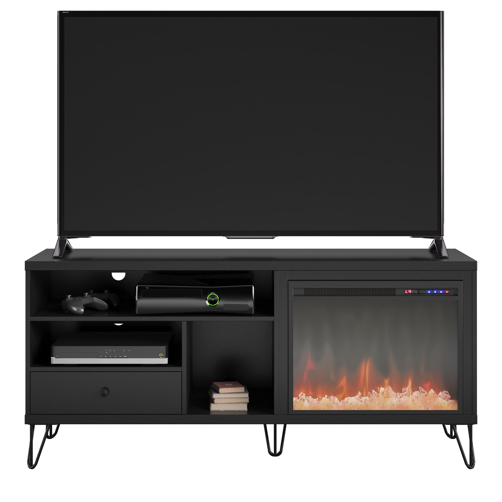 Ameriwood Home Owen Fireplace TV Stand for TVs up to 65", Black