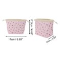 thumbnail image 2 of Unique Bargains 1 Pc Quilting Drawstring Makeup Bag Pink Red Light Blue Polyester, 2 of 6