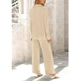 thumbnail image 3 of PRETTYGARDEN Women's 2 Piece Textured Sets Casual Button Down Shirt Wide Leg Pants Outfit Loungewear Tracksuit, 3 of 8