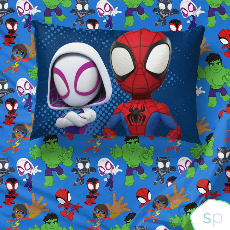 Spidey and His Amazing Friends Kids 3-Piece Twin Sheet Set, Microfiber, Blue, Marvel