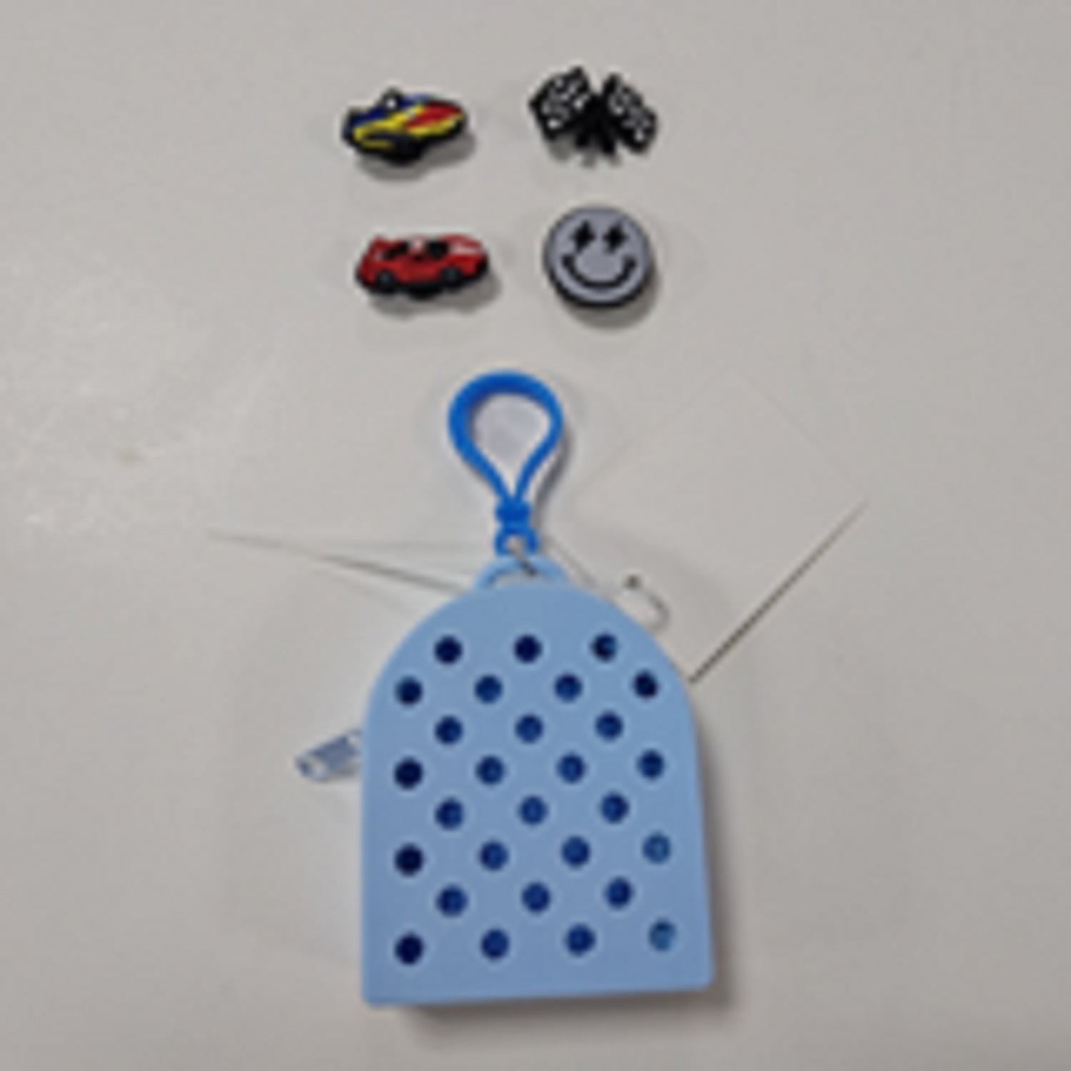 Wonder Nation Silicone Mini Backpack Bag Clip/Pouch for Kids with Interchangeable Charms, Blue, 5 Pieces