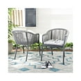 thumbnail image 2 of SAFAVIEH Nicolo Outdoor Patio Rope Chair, Grey/Cushion, Set of 2, 2 of 3