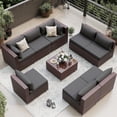 thumbnail image 3 of UDPATIO Patio Furniture Sets, Modular Rattan Outdoor Patio Sectional Furniture Sofa Set, Wicker Patio Conversation Set for Backyard,9PCS, 3 of 9