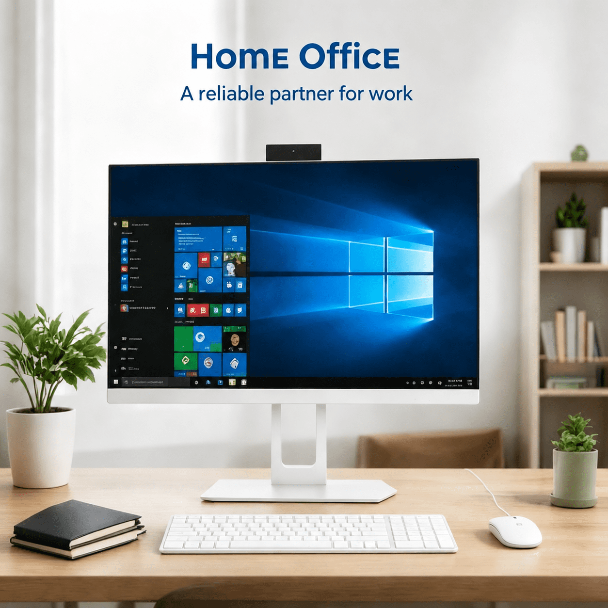 PTZZHEDM 23.8" All-in-One Desktop Computer, Intel i5-2520M, 8GB RAM, 128Gb SSD, FHD Display, Windows 10 Pro, Webcam, Keyboard, Mouse, Wi‑Fi, Bluetooth, White