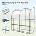 thumbnail image 5 of Aoodor 7x3x7 FT Lean to Greenhouse for Outdoors, Portable Walk-in Greenhouse with Shelves, Steel Frame with PE Cover, Anchor and Ropes, Green, 5 of 6