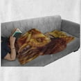 thumbnail image 6 of Fox Soft Flannel Fleece Throw Blanket, Monochromatic Fox Resting Painting Style Display Vibrant Animal Art, Cozy Plush for Indoor and Outdoor Use, 60" x 80", Burnt Sienna Orange, by Ambesonne, 6 of 6