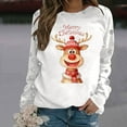 thumbnail image 2 of Chandail en Molleton pour Femmes Chandail Tendance de Noël Col Rond Manches Longues Haut Athlétique Mode Automne, 2 of 5