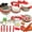 Orange, variant on 28pcs Simulated Kitchen Utensil & Food Play Set - Realistic Pot Pan Cooking Kit, Random Fruit Veg, Durable Pretend Play Kitchen Toys for Imaginative Leisure Cooking and Play Fun, Pink