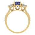 thumbnail image 4 of Three-Stone Engagement Ring for Women - 1.97ct Simulated Tanzanite in 18K Yellow Gold Promise Ring, 4 of 6