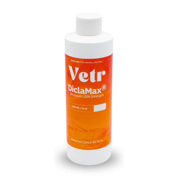 DiclaMax 1.25% Diclazuril for Horses, Dogs, Cats, 240 mL/8 Ounce, for Non-Food Chain animals.