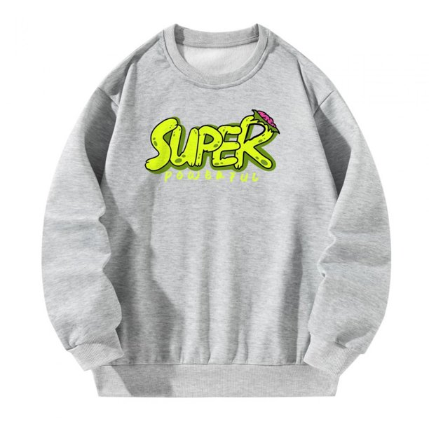 Hombres Mujeres Cuello Redondo Sudadera Jersey Sudadera Ropa Moda Gris Ajuste Suelto XL
