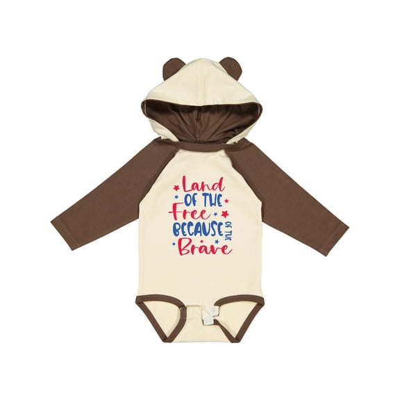 Inktastic Memorial Day Land of The Free Because of The Brave Boys or Girls Long Sleeve Baby Bodysuit