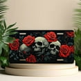 thumbnail image 4 of Skulls and Roses Front License Plate, Metal License Plate, Funny Standard Plates Personalized Novelty Decorative For Men/Women/Boys/Girls Car 6×12 Inch, 4 of 6