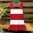 thumbnail image 2 of Staron Summer Tops for Women Casual Fashion Striped Round Neck Sleeveless Loose Basic Comfy Tank Top with Pockets, Red XXL, 2 of 5