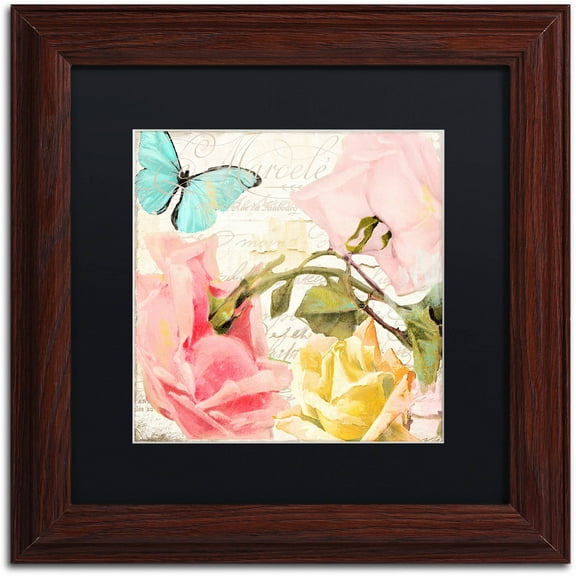 Trademark Fine Art "Florabella I" Canvas Art by Color Bakery Black Matte, Wood Frame