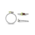 thumbnail image 3 of 1/5 Carat (Ctw) Natural Garnet Ring in Sterling Silver with Peridot for Women, 3 of 5