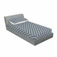 thumbnail image 3 of Ambesonne Floral Fitted Sheet & Pillow Sham Set, Eastern Japanese Ornate, Full, Charcoal Grey Dark Blue, 3 of 3