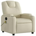 thumbnail image 3 of vidaXL Massage Recliner Chair with 6-Point Vibration Massage, Adjustable, Cream Leather, 3 of 5
