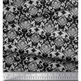 thumbnail image 3 of Soimoi Modal Satin Fabric Swirls & Floral Artistic Print Sewing Fabric Yard 42 Inch Wide, 3 of 3