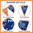 thumbnail image 5 of Orange and Blue Graduation Decorations Graduation Party Banner Orange Blue We Are So Proud of You Pennant Banner 3Pcs Senior 2026 Grad Party Supplies Congrats Grad Triangle Flag Hanging Decor, 5 of 6